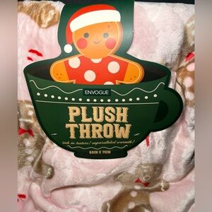 Envogue “Oh Snap Gingerbread” Plush Throw Blanket – Pink – 60x70